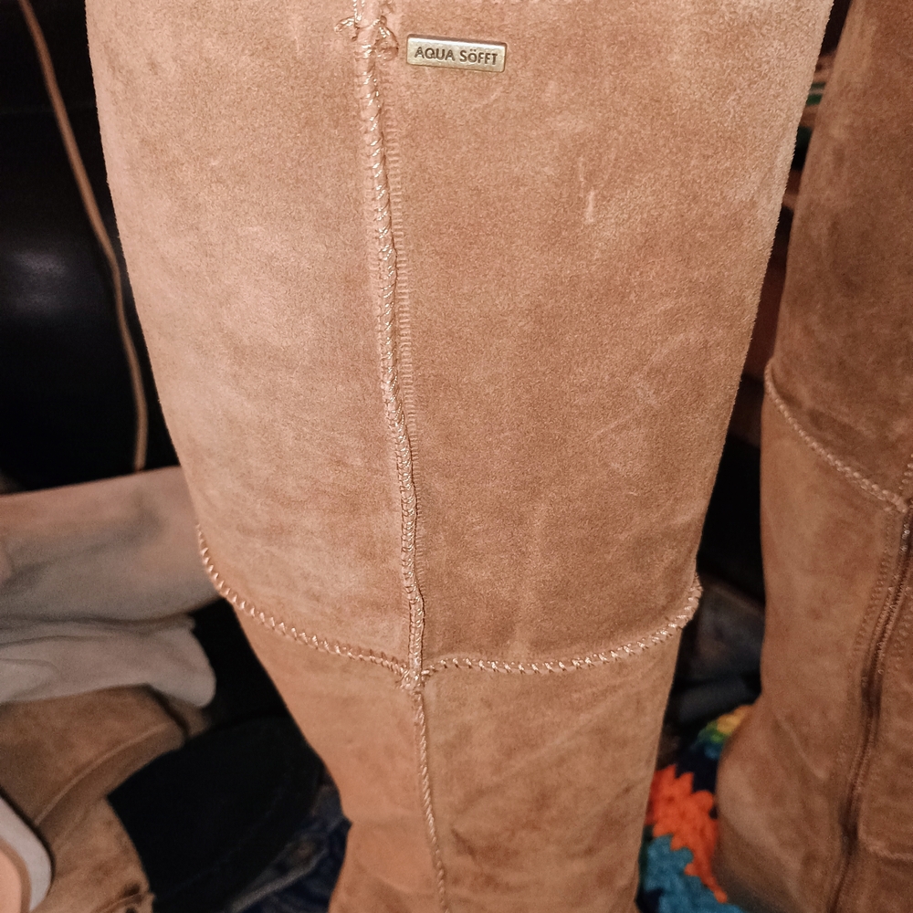 Sofft Tan Suede Knee-High Boots - Picture 6 of 11